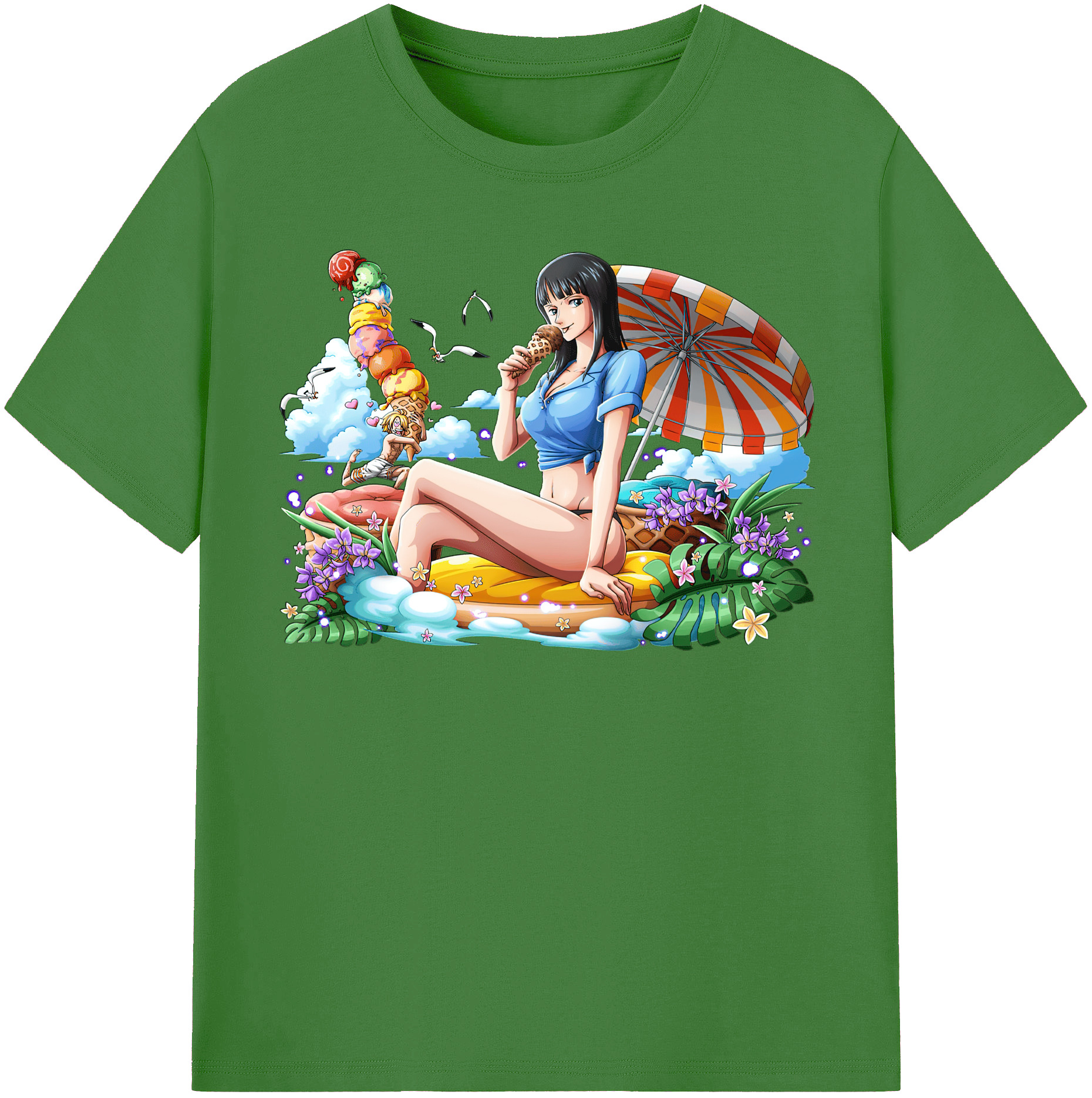 ワンピース ニコ・ロビン ONE PIECE Nico Robin レディースカジュアルプリントTシャツ（綿100％）